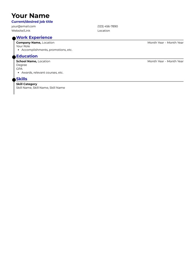 Prominent Resume Template