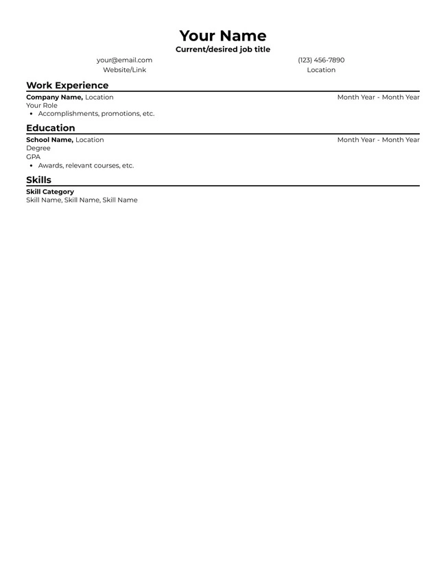 Simple Resume Template